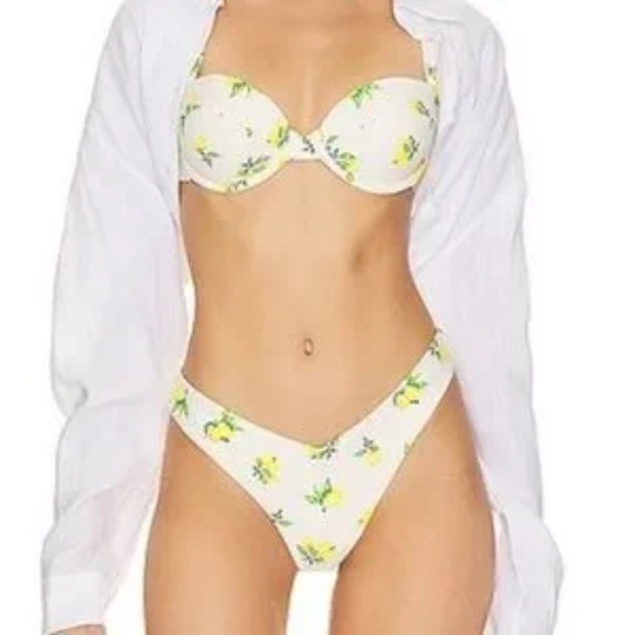 WE WORE WHAT Lemon Bikini set size XL NWT - Picture 2 of 4
